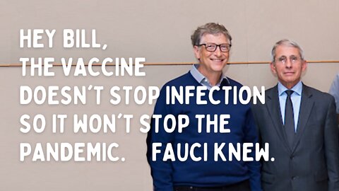 Someone needs to tell Bill Gates the "vaccine" wasn't made to stop infection