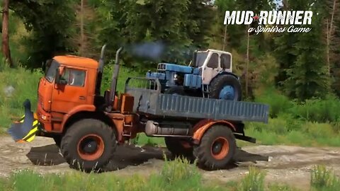 SPINTIRES: MUDRUNNER - YAMAL B4S TRANSPORTING A TRACTOR