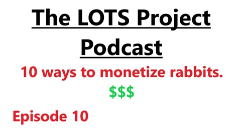 10 Ways to monetize rabbits. Episode 10 The LOTS Project Podcast