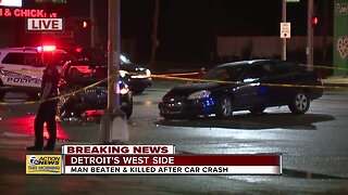 Man beaten to death after car crash on Detroit's west side
