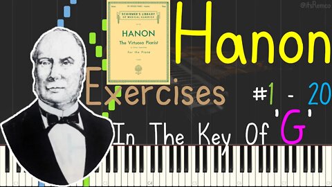 Hanon: The Virtuoso Pianist Exercices 1 - 20 In The Key Of G 1873 (Preparatory Exercises Synthesia)
