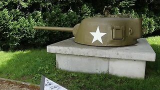 Destroyed Sherman Turret at the Bunker Assenois Bastogne.