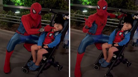 Spider-man Makes The Funniest Photos With Sleeping Fan