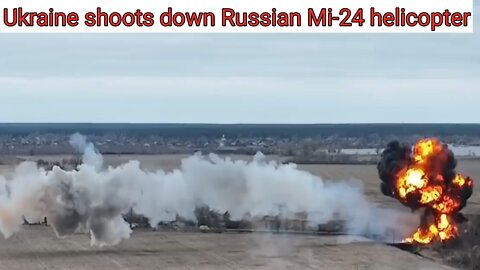 Ukrainian Anti-air missile system shoots down Russian Mi-24 helicopter