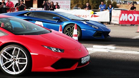 Lamborghini Huracan VS Aventador VS Honda car racing drift