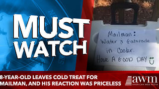 8-year-old leaves cold treat for mailman, and his reaction was priceless