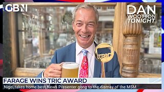 Nigel Farage celebrates winning News Presenter of the Year!