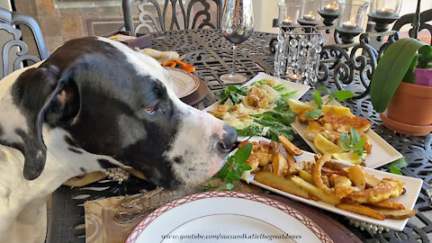 Great Danes sample homemade battered fish & chips