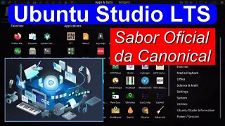 Ubuntu Studio 22.04 Linux. Sabor Oficial Canonical. Distro voltada para produção de Multimídia.