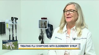 Treating flu symptoms with elderberry syrup