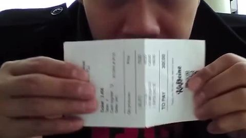 Magician turns receipt into real cash