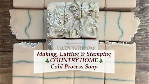 How to Make 🎄COUNTRY HOME🎄 CP Goat Milk Soap w/ Mica Lines & Frosting Piping | Ellen Ruth Soap