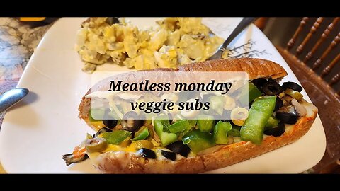 Day one sub week. Meatless Monday Veggie sub and homemade potato salad. #meatlessmonday