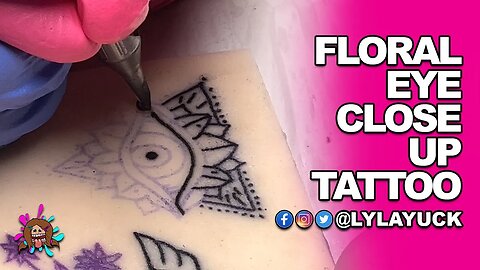 Floral Eye Tattoo Close Up