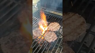 Burger melts on the grill!