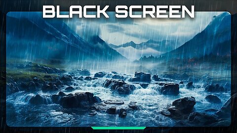 Bubbling Hot Spring In Mountains | Gentle Rain, Bird Sounds, Thunder Sounds | Black Screen 4K HD