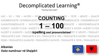 COUNTING IN ALBANIAN NUMBERS 1 - 100 with spelling