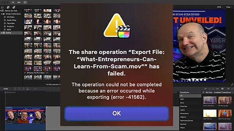 The operation could not be completed because an error occurred while exporting (error -41562). FIXED