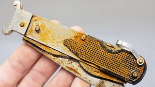 Restoring Rusty old hunting pocket knife 70s. Knife restoration