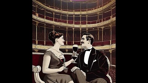 a man and a woman enjoying Pinot noir in a 1900’s theatre #1900s #manandwoman #wonderapp #theatre