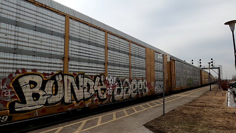 CN 5773 & CN 5727 Engines Manifest Train Eastbound In Ontario