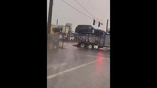 Train CRASHES INTO CARS