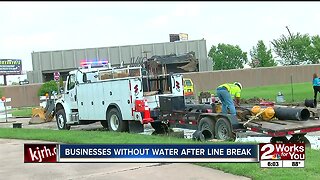 Tulsa businesses without water after water main break