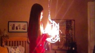 Young Girl Knocks Down A Chandelier While Doing A Christmas Dance Routine