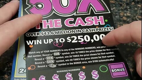 50X The Cash WINNING Lottery Ticket Scratch Off!!