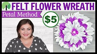 Gorgeous FELT FLOWER WREATH | HIGH END Dollar Tree Spring Summer wreath Step by step DIY Tutorial