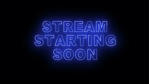 Blue Neon Stream Starting Soon Overlay Background Backdrop Motion Graphics 4K 30fps Copyright Free