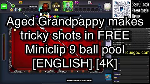 Aged Grandpappy makes tricky shots in FREE Miniclip 9 ball pool [ENGLISH] [4K] 🎱🎱🎱 8 Ball Pool 🎱🎱🎱