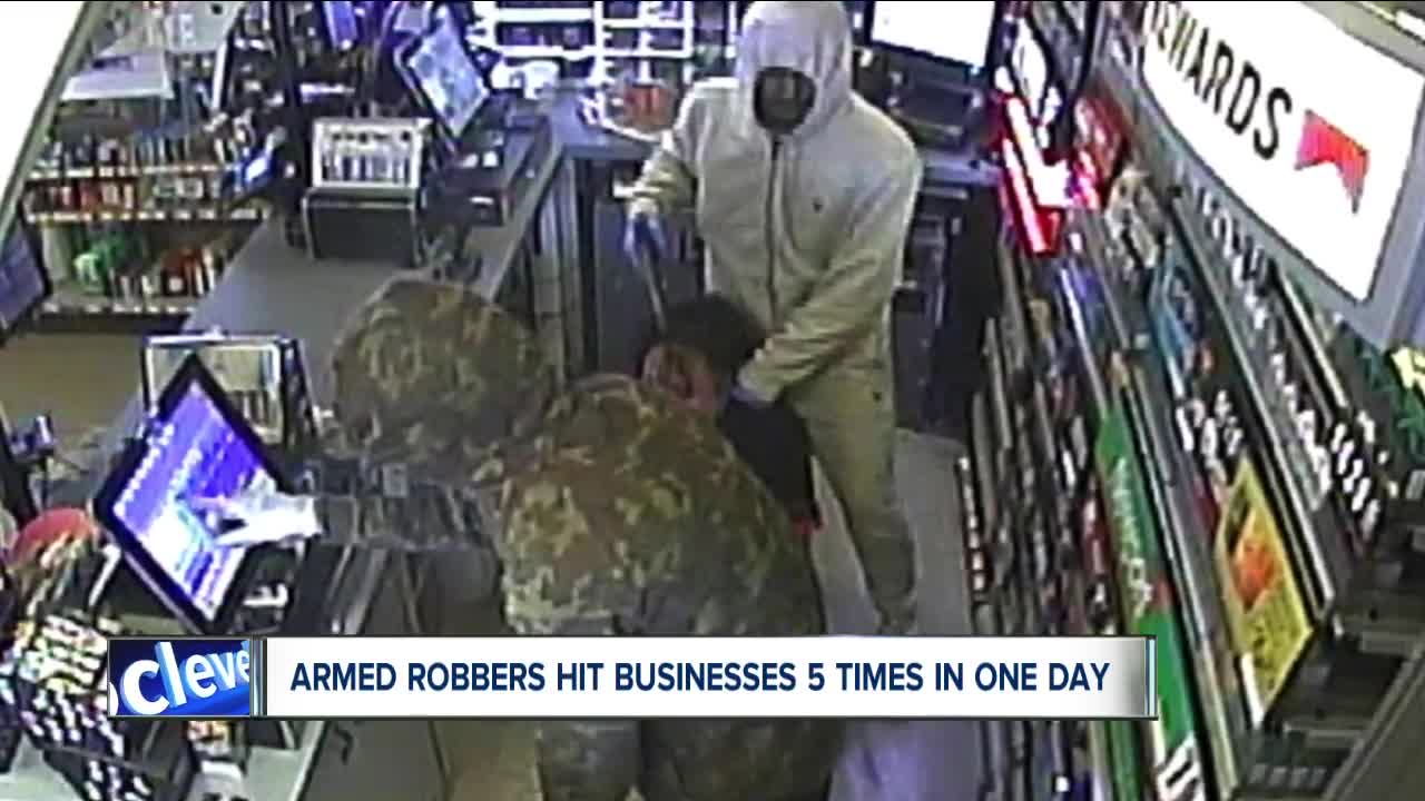 5 armed robberies in 13 hours terrify workers, customers in Canton