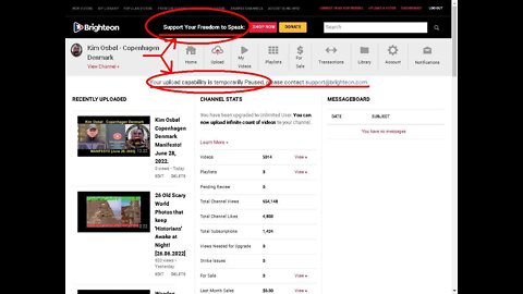 WARNING! I'm now 'Temporarily' banned (paused) from brighteon.com (Part 2) [29.06.2022]