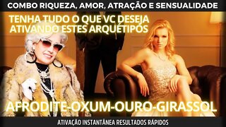 Arquétipos Afrodite, Oxum, Ouro + Girassol ativação Super Combo