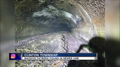 Massive fatberg found in Macomb County sewer line