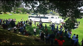 SOUTH AFRICA - JOHANNESBURG - Grade 8 Learners arrive at Parktown Boys High after orientation trip was cut short in the Northwest. (2rJ)