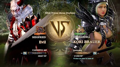 Evil (CARNIFEX 665) VS Kori Brauer (Amesang) (SoulCalibur™ VI: Online)
