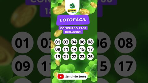 🍀 Resultado LOTOFACIL 2766 | Sentindo Sorte #shorts