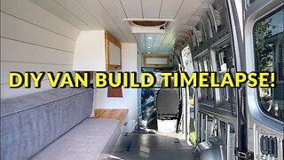 TIMELAPSE - Couple Builds DIY Camper Van (Start to Finish)