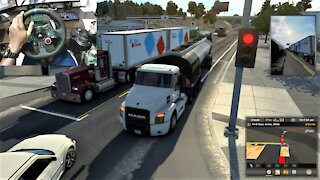 Realistic Driving American Mack Truck Simulator California 4k - Logitech G29 POV