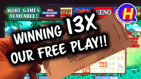 Winning 13X Our Free Play! Caveman KENO #KENONATION