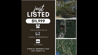 VACANT LAND FOR SALE BRONSON, FL UNDER $12K - .73 ACRE LOT, RURAL TOWN BETWEEN GAINESVILLE AND COAST