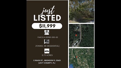 VACANT LAND FOR SALE BRONSON, FL UNDER $12K - .73 ACRE LOT, RURAL TOWN BETWEEN GAINESVILLE AND COAST