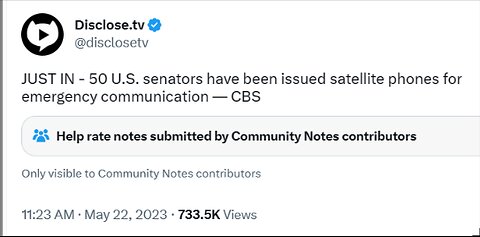 JUST IN - 50 U.S. senators have been issued satellite phones for emergency communication CBS