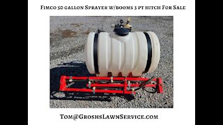 Fimco 50 gallon Sprayer w/booms 3 pt hitch For Sale Used