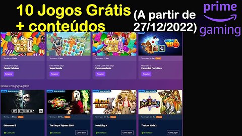 10 Jogos Grátis, Dishonored 2, Metal Slug X, etc. e conteúdos - Amazon Prime Gaming