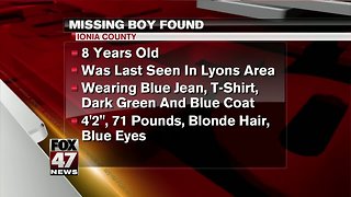 Officials say the missing boy has been located and is safe.