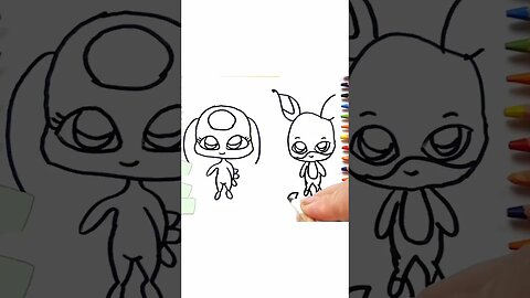 How to draw and paint Miraculous Kwamis Tikki and Trixx