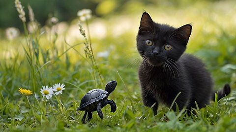 Cute Cat & Turtle 🐈🐢